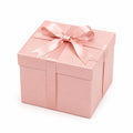 Geschenkbox 20 x 20 x 15 cm aus Karton rosa mit Satinschleife