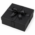 Geschenkbox 25 x 25 x 10 cm aus Karton in Schwarz mit Schleifenband zum Verpacken