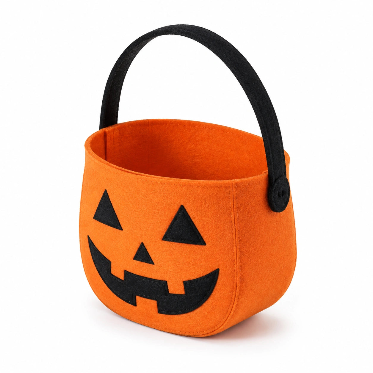 Süßigkeitenkorb 20 cm Filz Orange Schwarz Halloween Stil mit Tragegriff