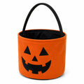 Aufbewahrungskorb 30 cm Orange Schwarz aus Polyester mit Tragegriff Kürbisgesicht