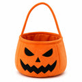 Süßigkeitentasche 20 cm aus Polyester in Orange mit Kürbisgesicht für Halloween