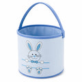 Runder Textil Aufbewahrungskorb 20 x 18 cm Hellblau mit Tragehenkel und Hasenmotiv