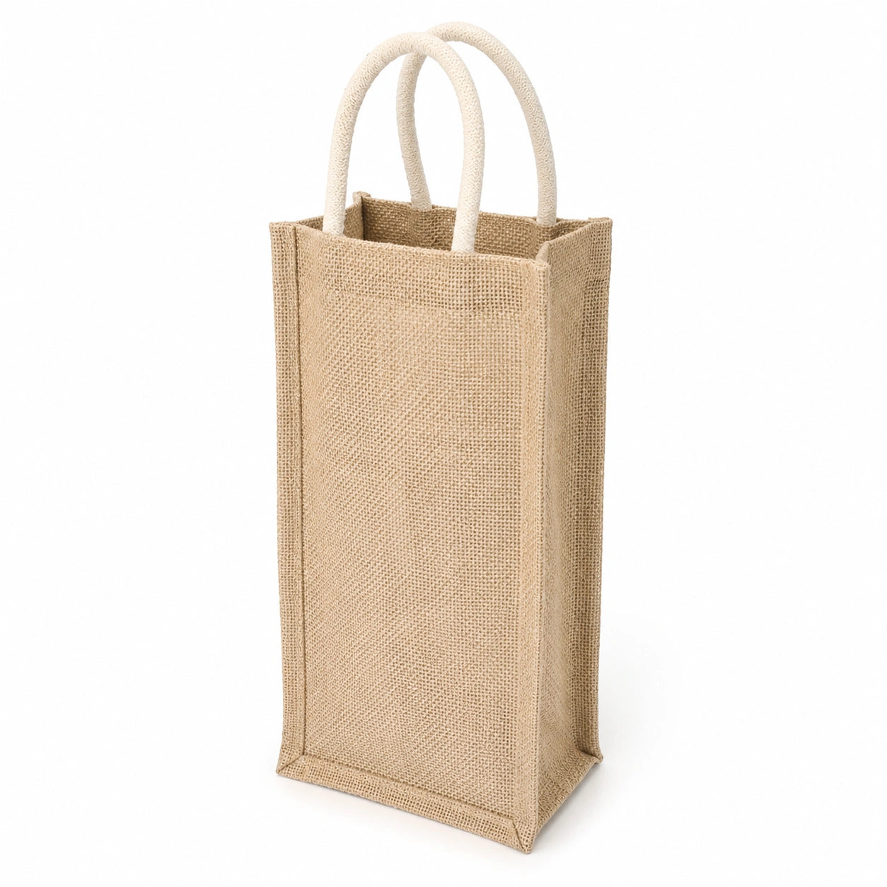 Jutetragetasche 20 x 10 x 30 cm Natur mit Baumwollgriffen für Geschenke