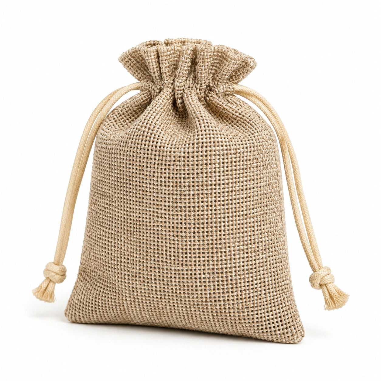 Jute-Zugbeutel 15 x 10 x 20 cm Natur mit Kordelzug für Aufbewahrung