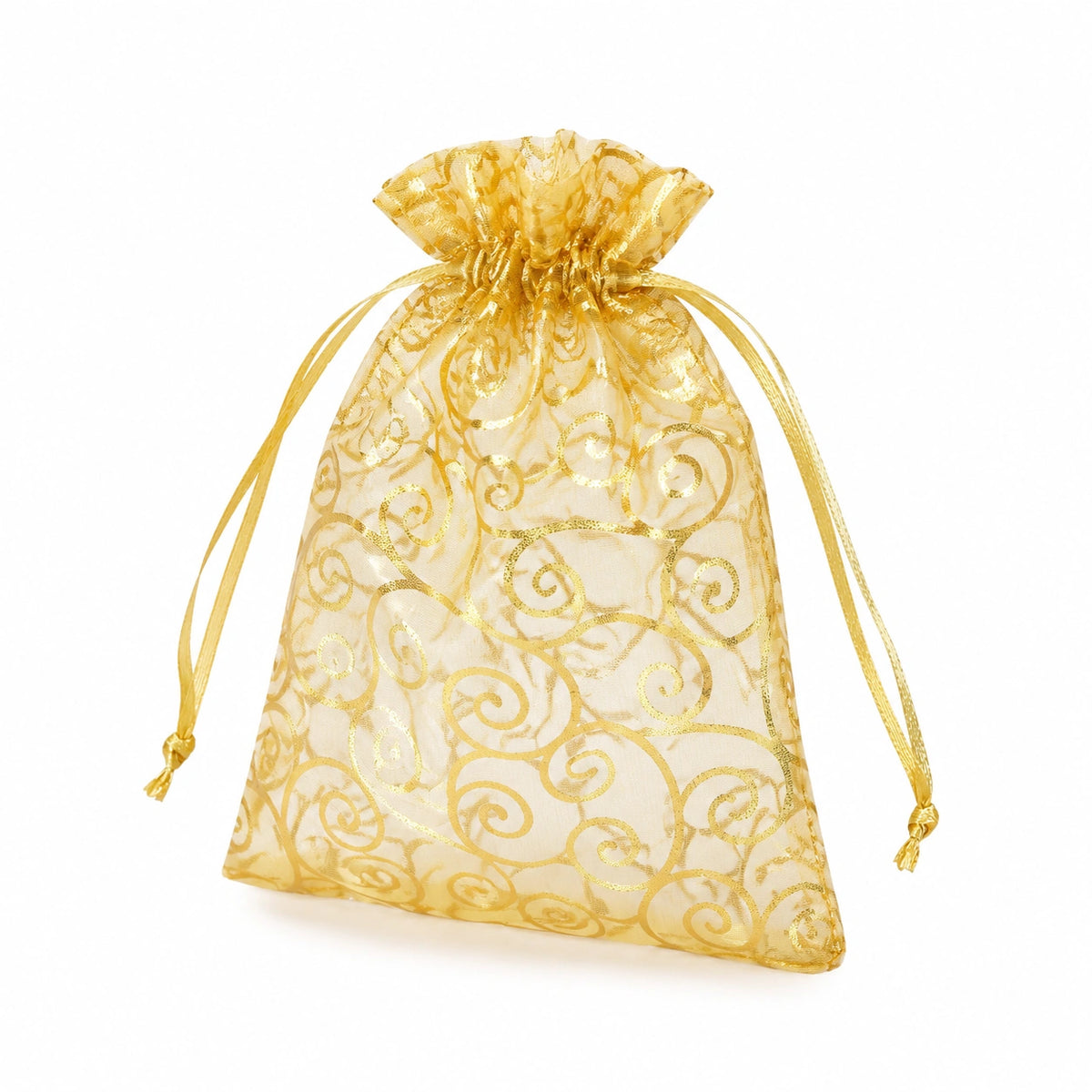 Organzasäckchen 15 x 20 cm Gold mit Zugband für Geschenkverpackungen